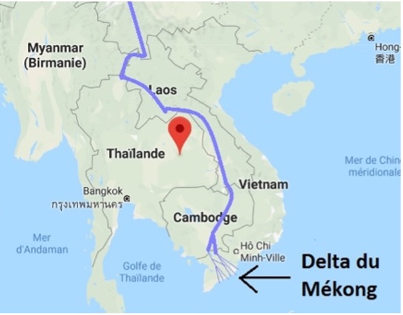 carte du vietnam et localisation du delta du Mékong